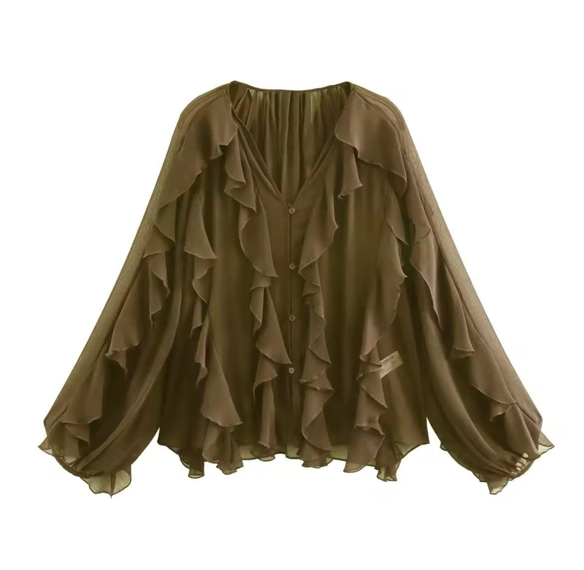 BLUSA CON VOLANT DA DONNA