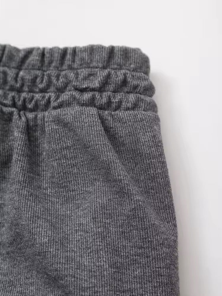 Jogging ample à taille élastique blanc minimaliste
