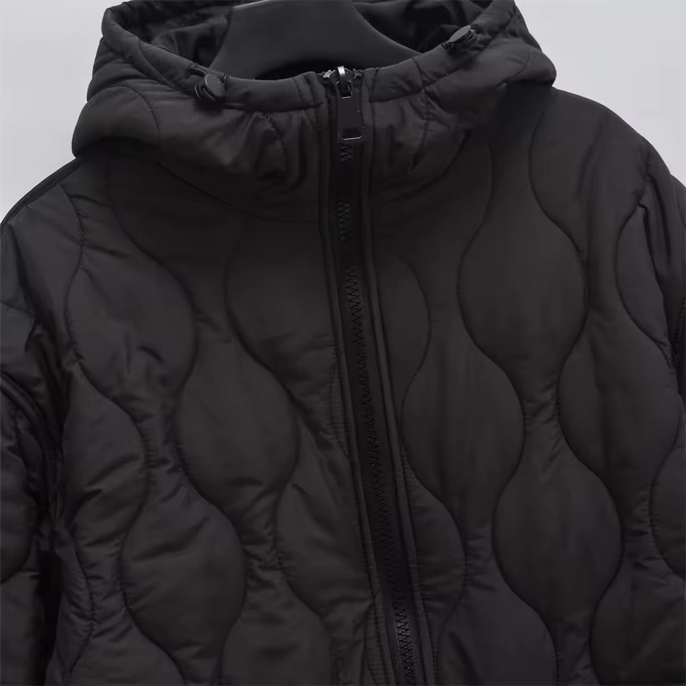 PARKA MATELASSÉE LONGUE À CAPUCHE