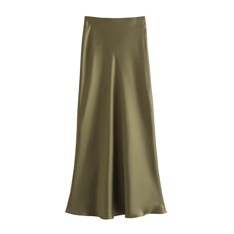 JUPE LONGUE EN SATIN