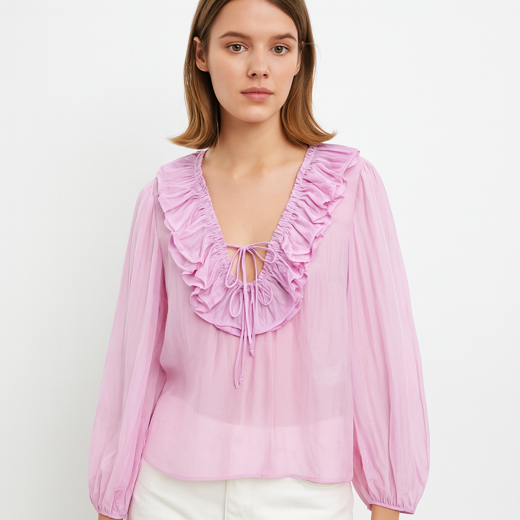 CHEMISE MOUSSELINE À VOLANTS