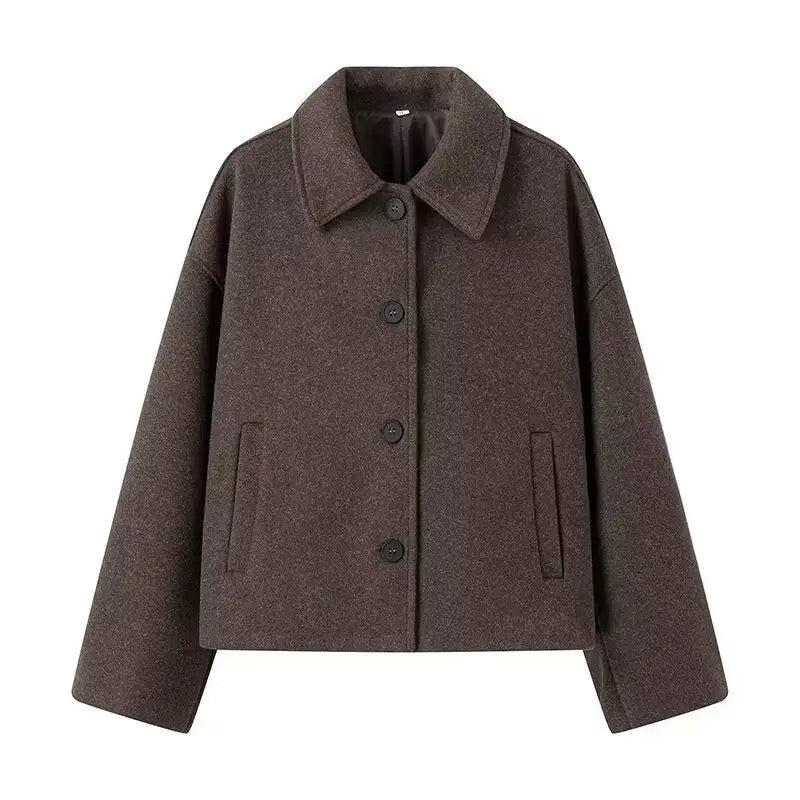 MANTEAU DROIT EFFET LAINE
