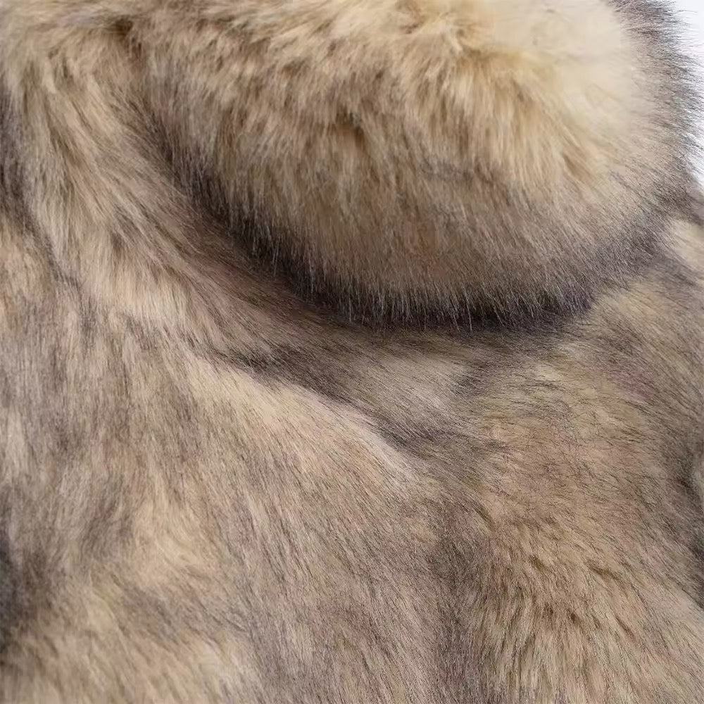Fur effect down jacket • Women