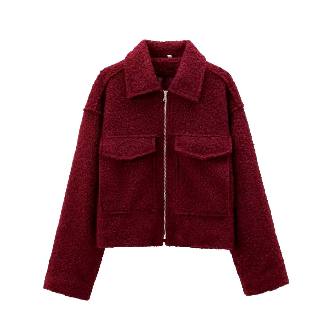VESTE TEXTURÉE À GRAND COL