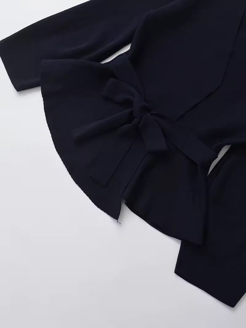 BLOUSE CEINTURÉE À MANCHES LONGUES