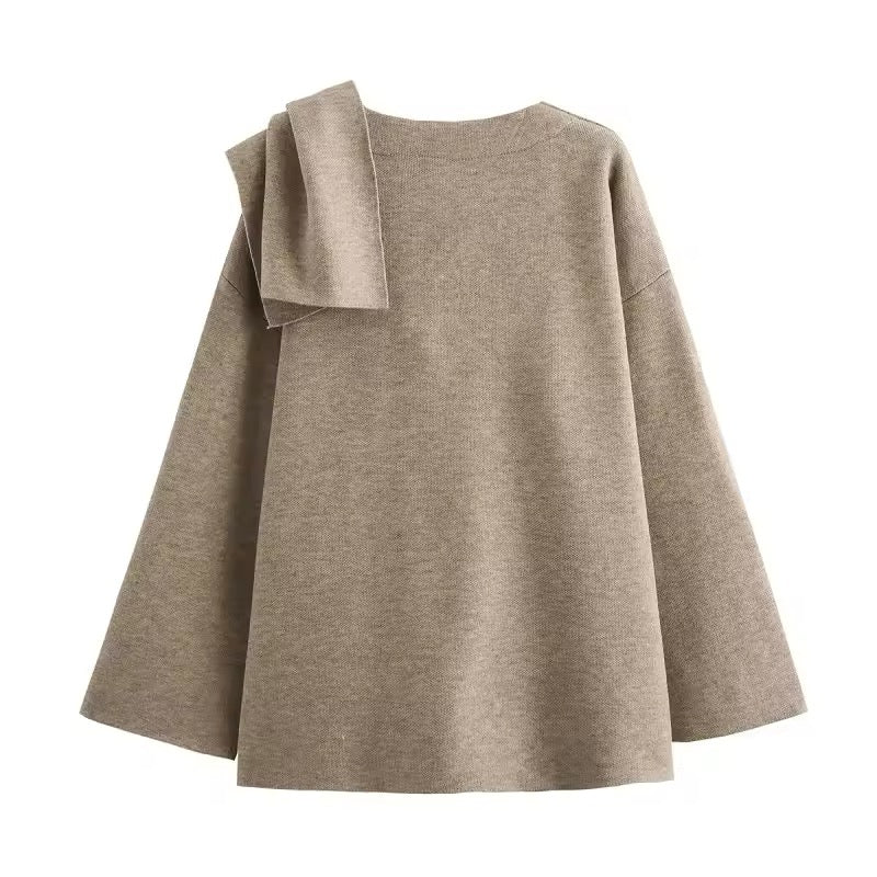 MANTEAU DRAPÉ À ENCOLURE DÉCALÉE