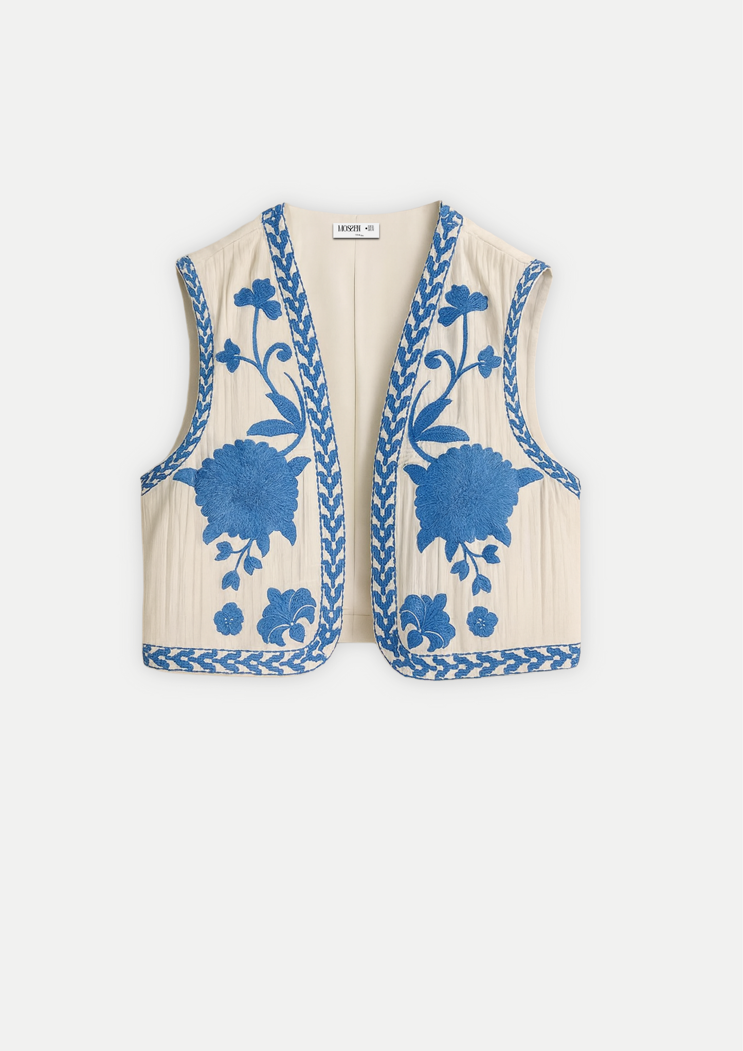 Sleeveless embroidered vest • Women