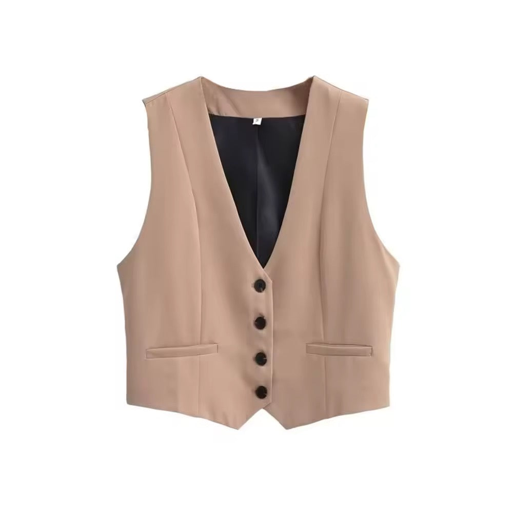 GILET DROIT À BOUTONNAGE CLASSIQUE