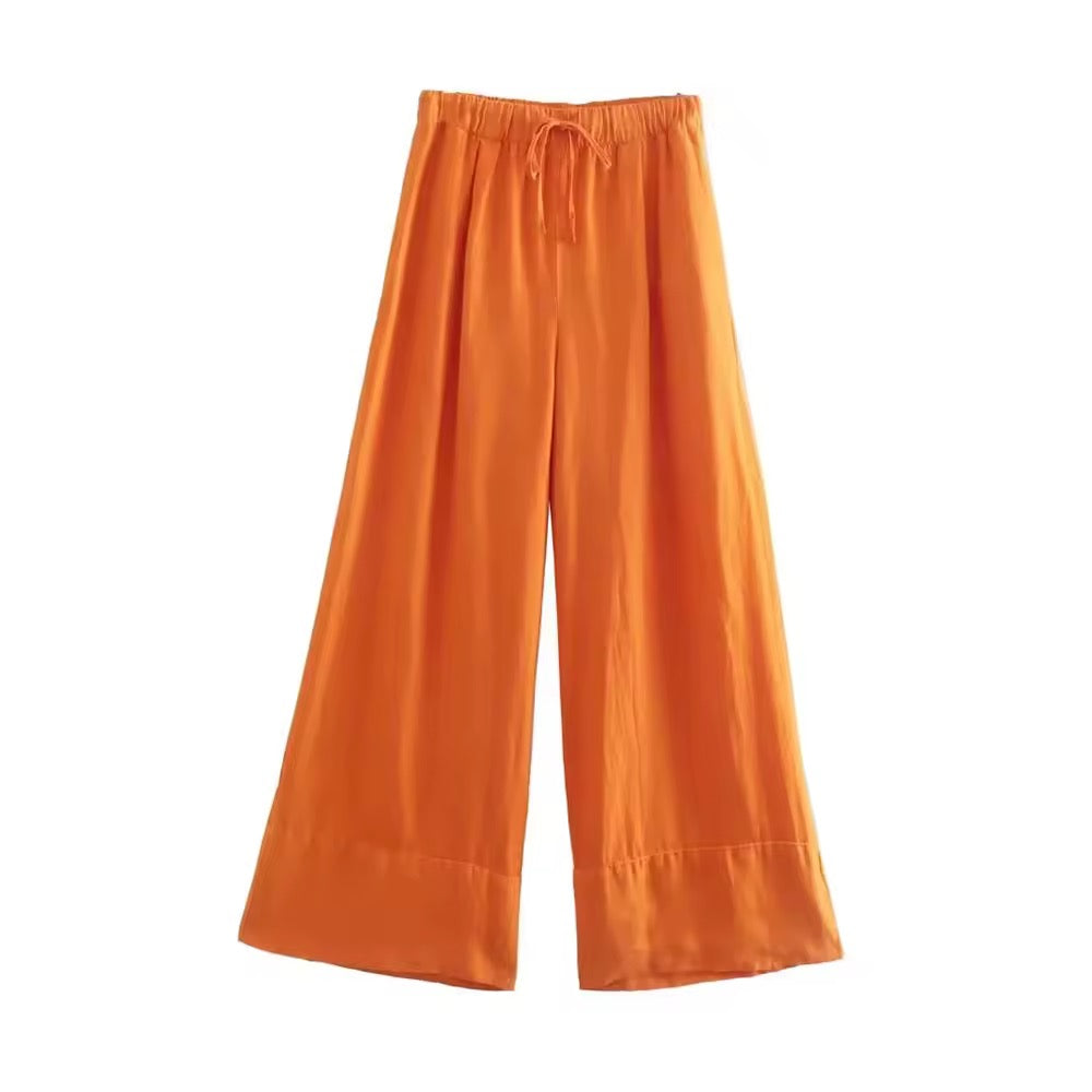 PANTALON PALAZZO À OURLET LARGE