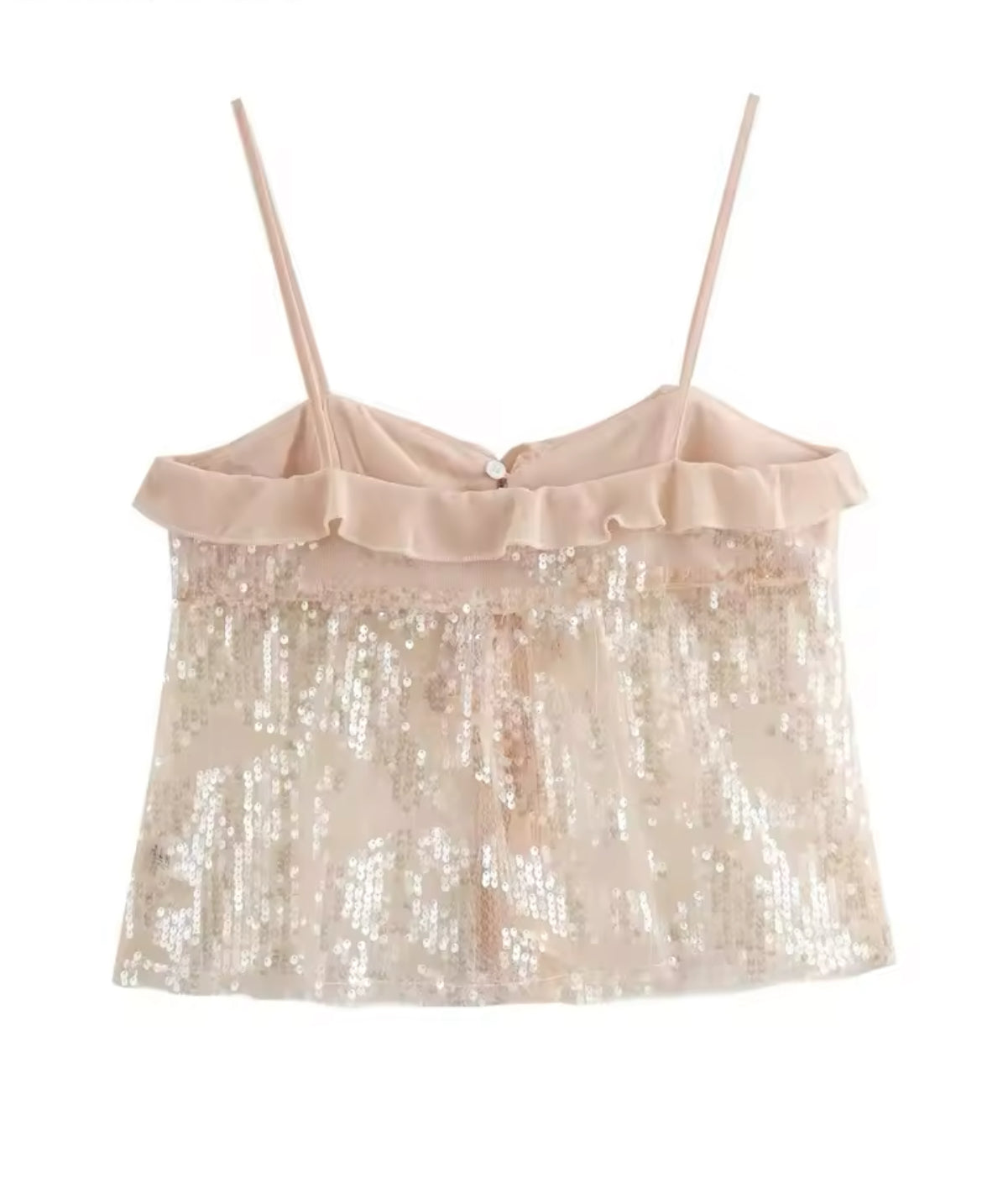 TOP CON VOLANT E PAILLETTES