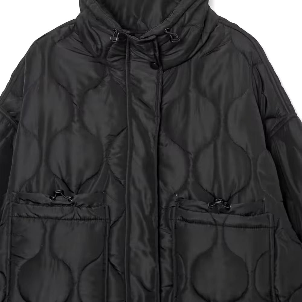 CAPPOTTO TRAPUNTATO CON COLLO LUNGO