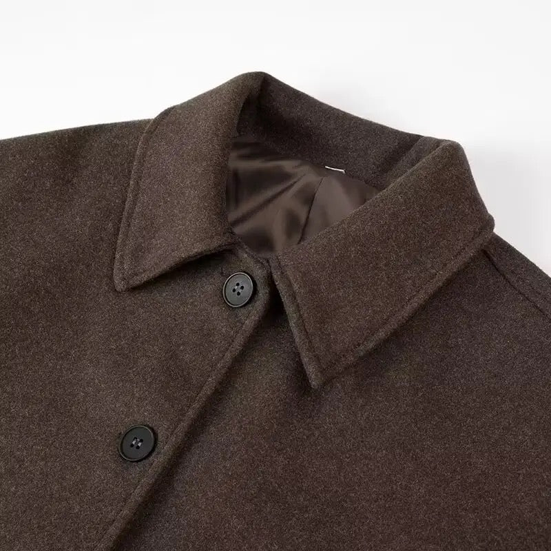 MANTEAU DROIT EFFET LAINE