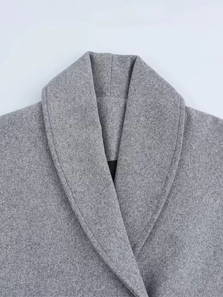 MANTEAU OVERSIZE À COL DRAPÉ