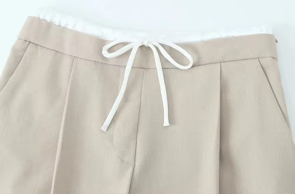 PANTALON FLUIDE CORDON CONTRASTÉ