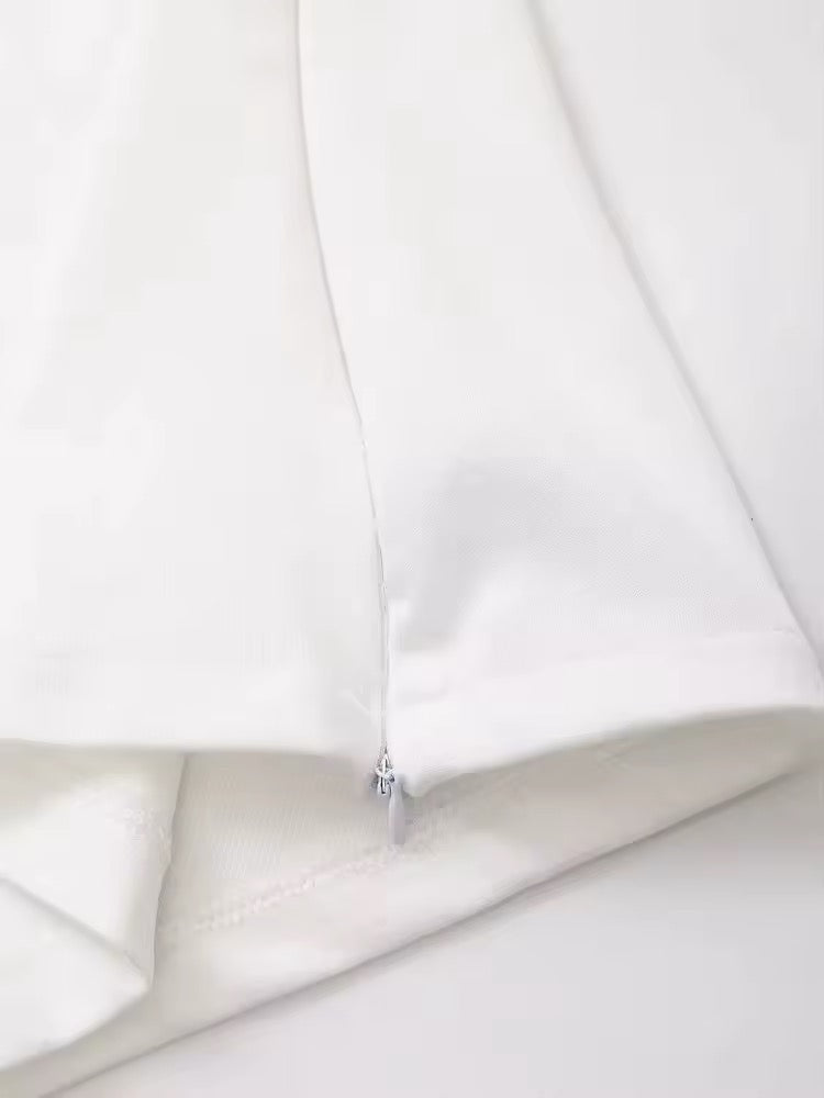 Jogging ample à taille élastique blanc minimaliste