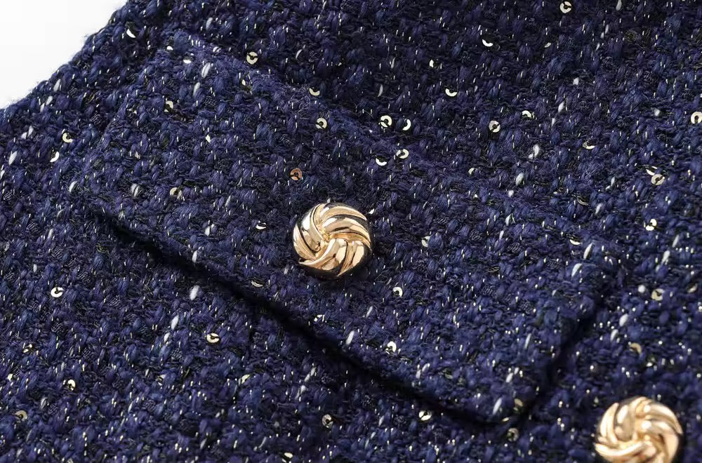GILET EN TWEED CEINTURÉ