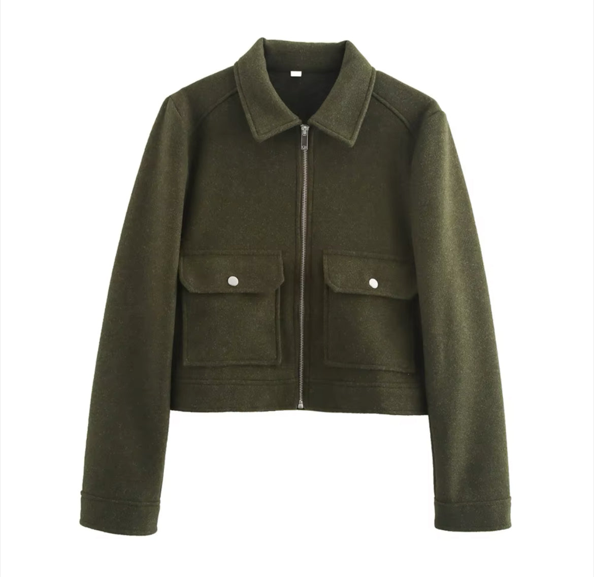 GIACCA IN CAMOSCIO CON ZIP E TASCHE A PATTA