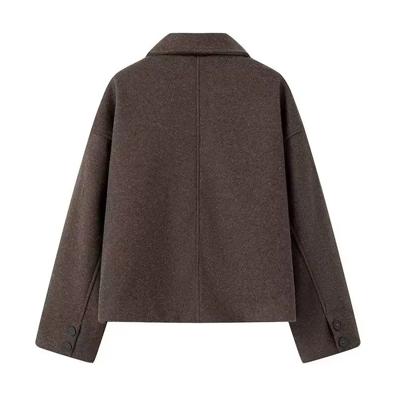 MANTEAU DROIT EFFET LAINE