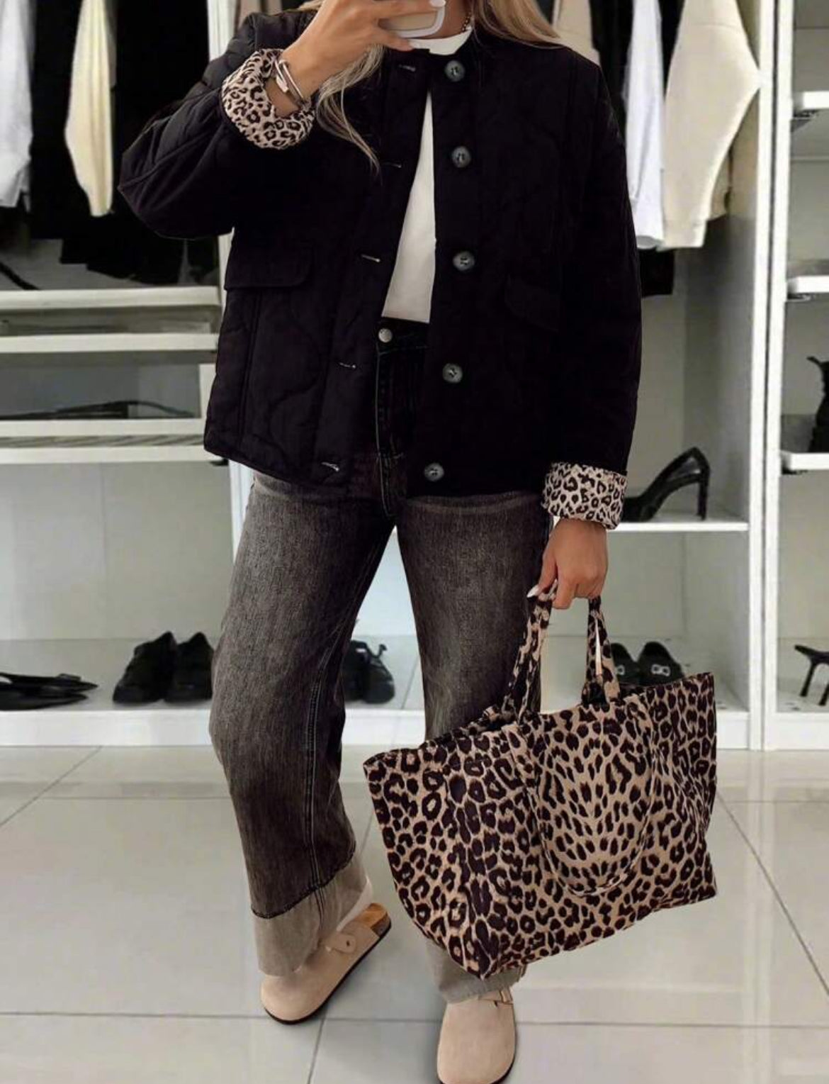 GIACCA TRAPUNTATA EFFETTO LEOPARDO