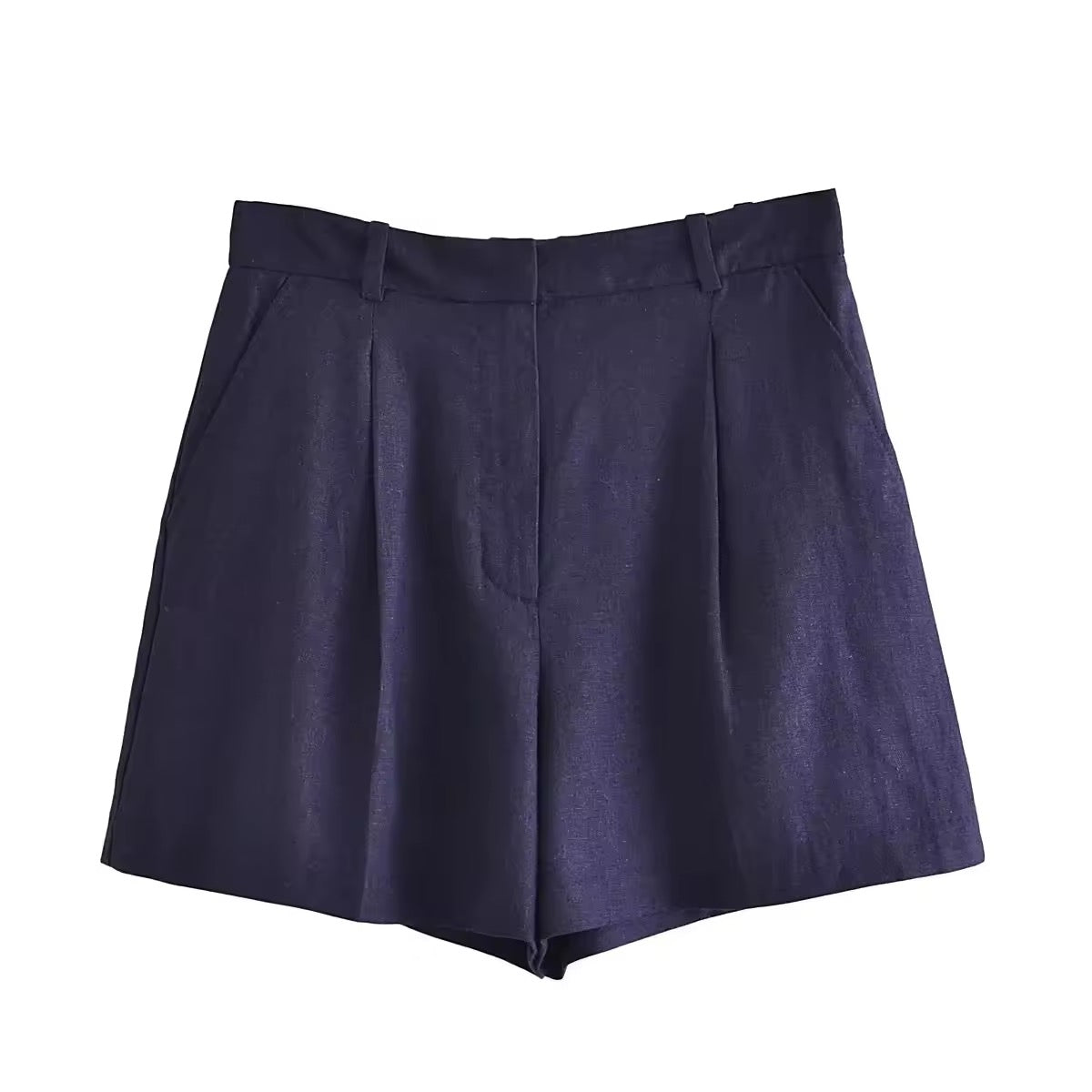 SHORT TAILLE HAUTE À PINCES