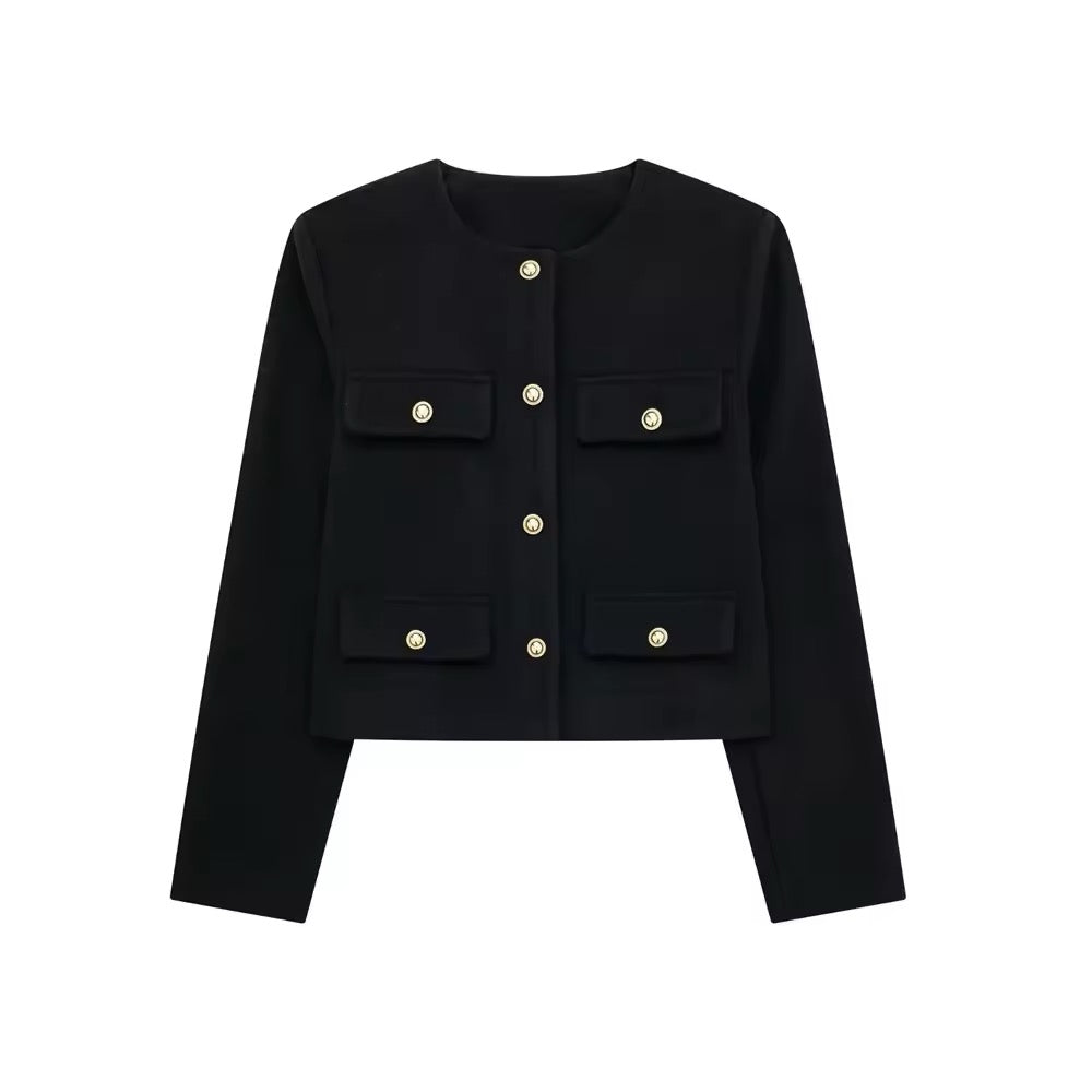 Veste élégante boutonnée en or
