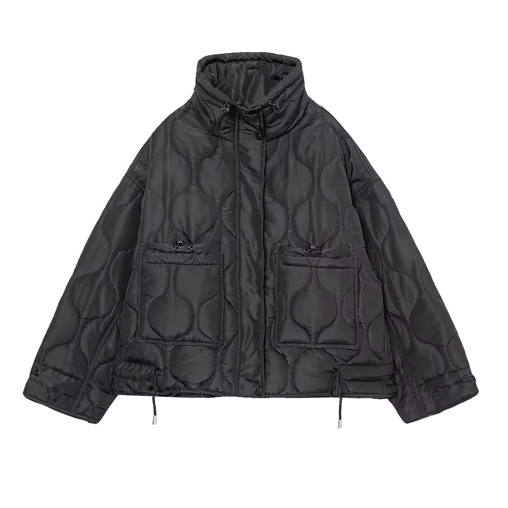 CAPPOTTO TRAPUNTATO CON COLLO LUNGO