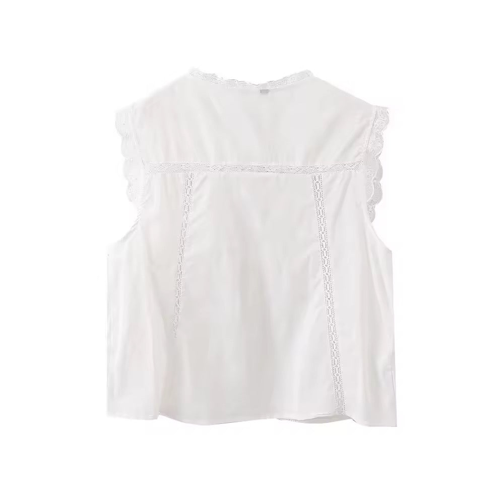 GILET BRODÉ À LIENS