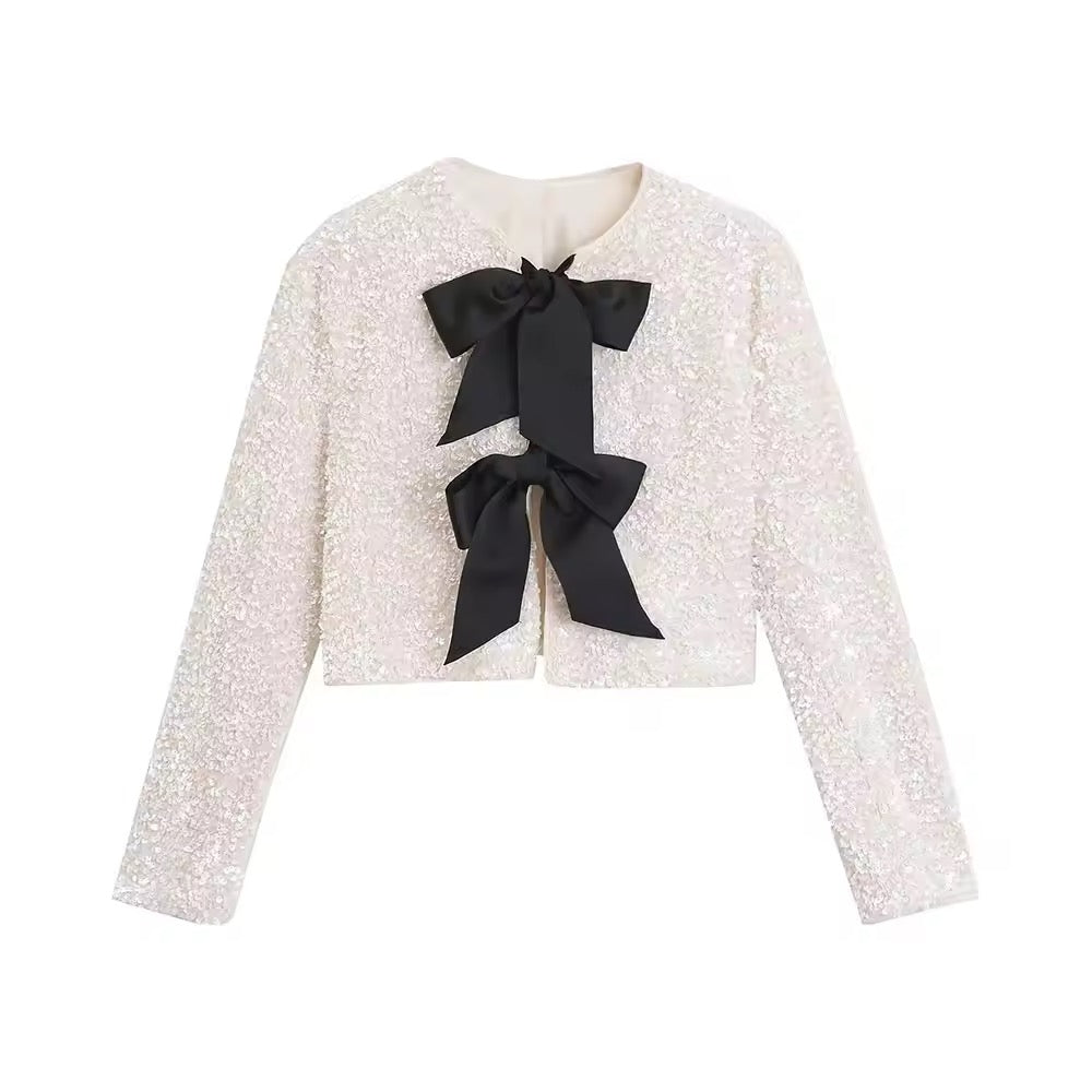 Veste courte à paillettes • Femme