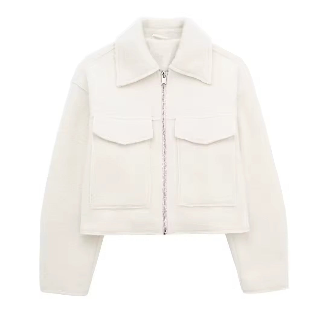VESTE TEXTURÉE À GRAND COL