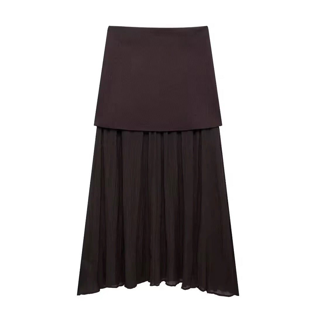 ENSEMBLE JUPE PLISSÉ ET GILET