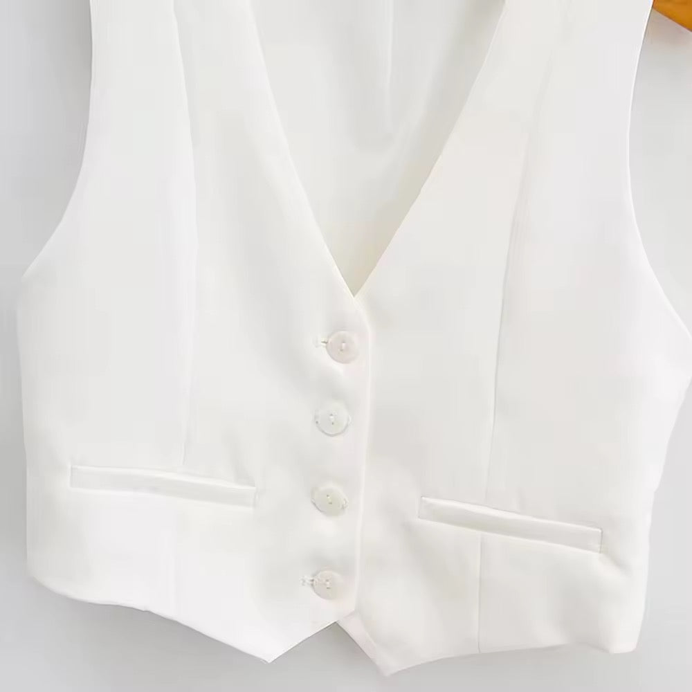 GILET DROIT À BOUTONNAGE CLASSIQUE