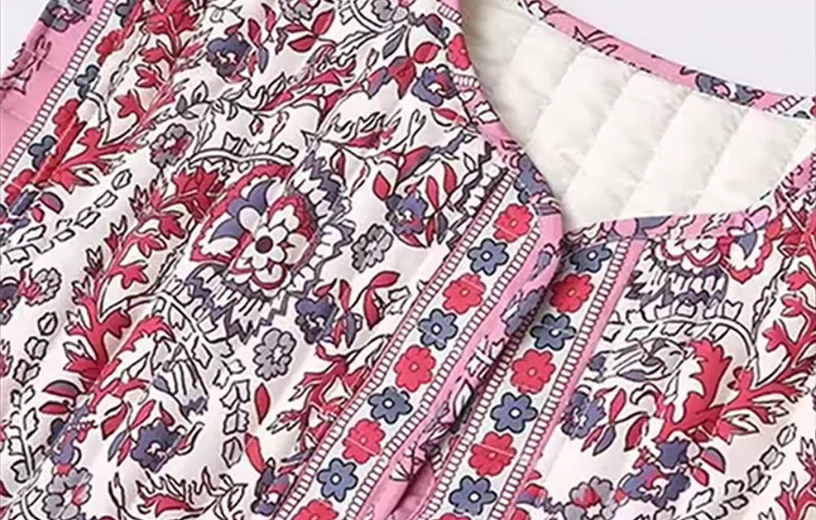 Cardigan con motivo floreale