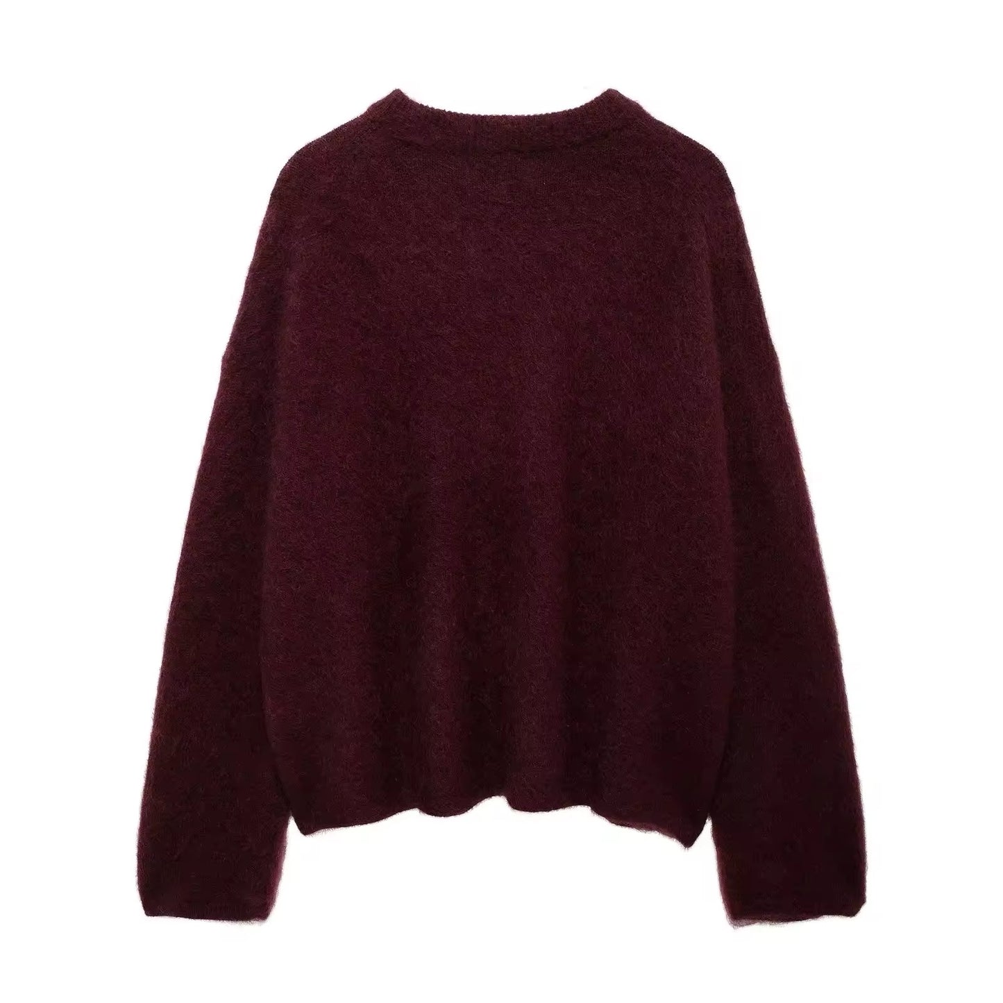Morbido maglione girocollo in maglia