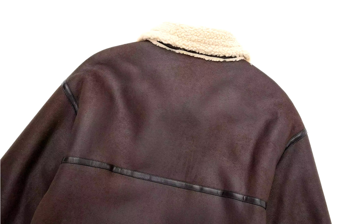 Vintage PU Leather Coat • Women