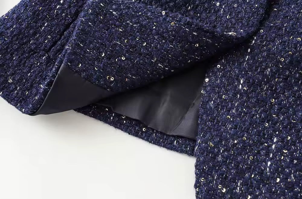 GILET EN TWEED CEINTURÉ