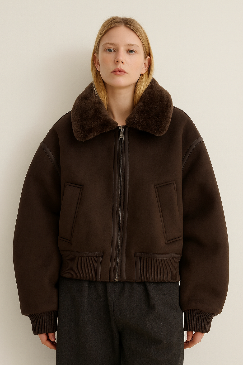 Giacca in pelle PU vintage • Donna