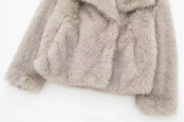 Fur effect down jacket • Women