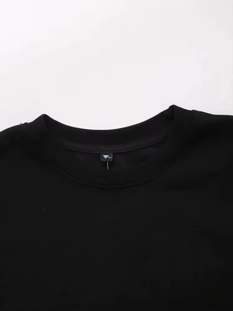 Tee-shirt oversize en coton noir minimaliste
