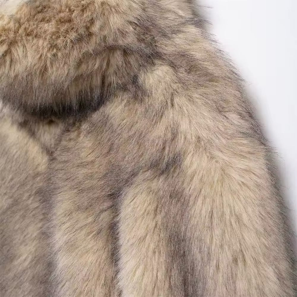 Fur effect down jacket • Women