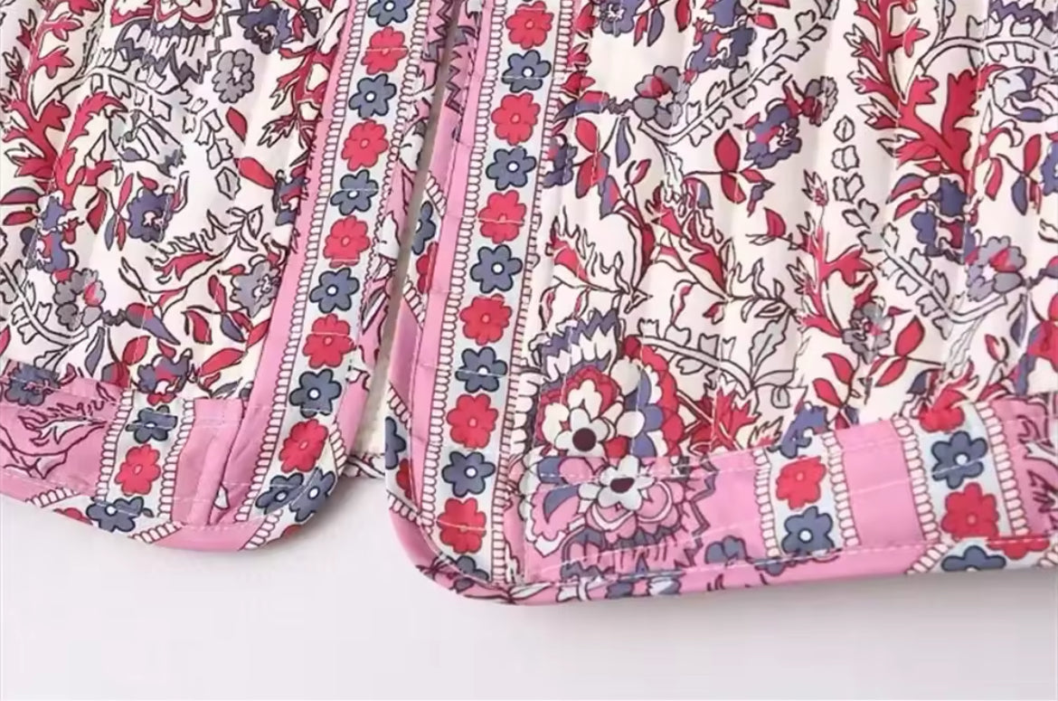 Cardigan con motivo floreale