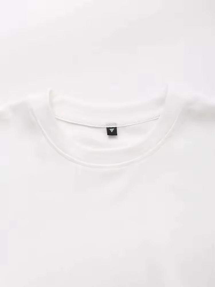 Tee-shirt oversize en coton blanc minimaliste