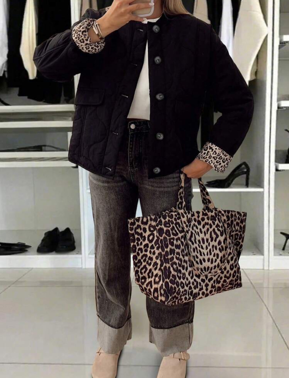 GIACCA TRAPUNTATA EFFETTO LEOPARDO