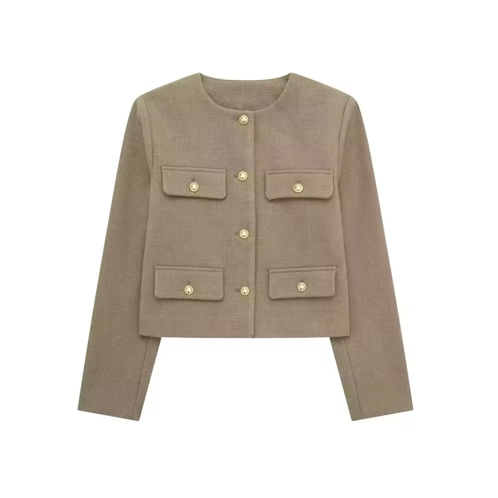 Veste élégante boutonnée en or
