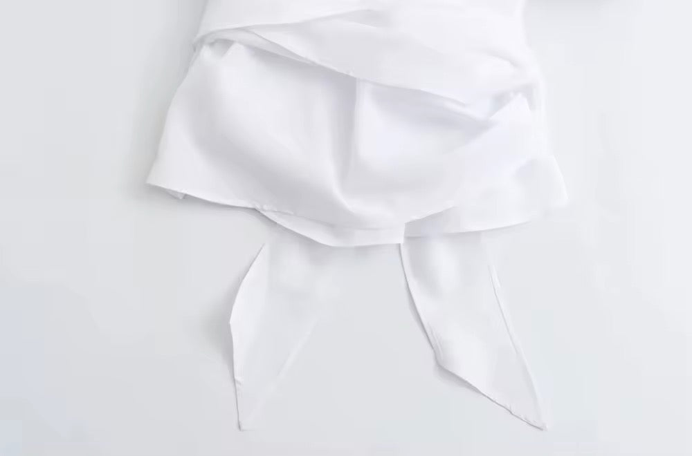 CHEMISE STRUCTURÉE À CEINTURE NOUÉE