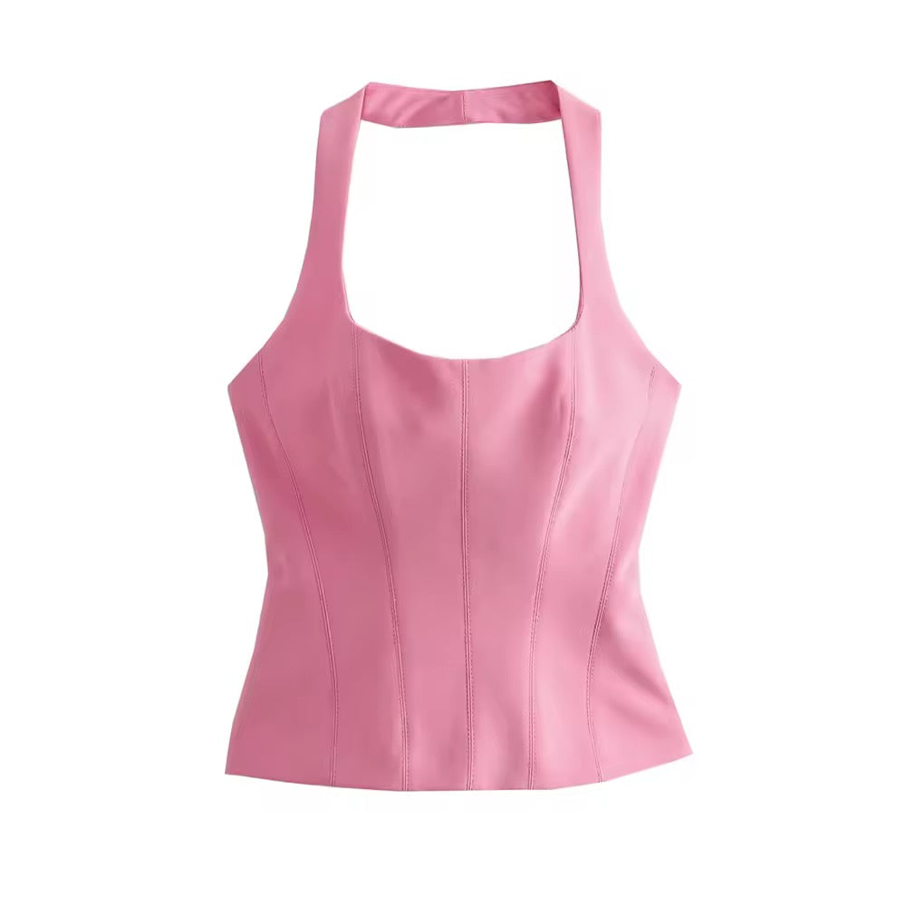 TOP HALTER STRUCTURÉ