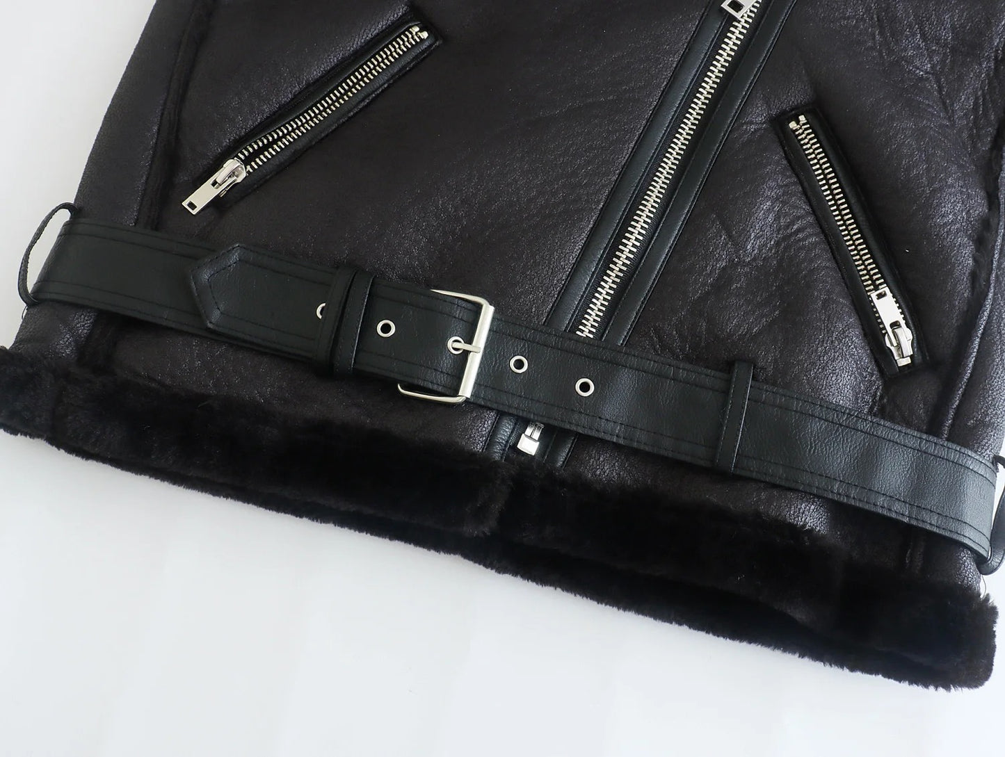 BLOUSON AVIATEUR EFFET CUIR