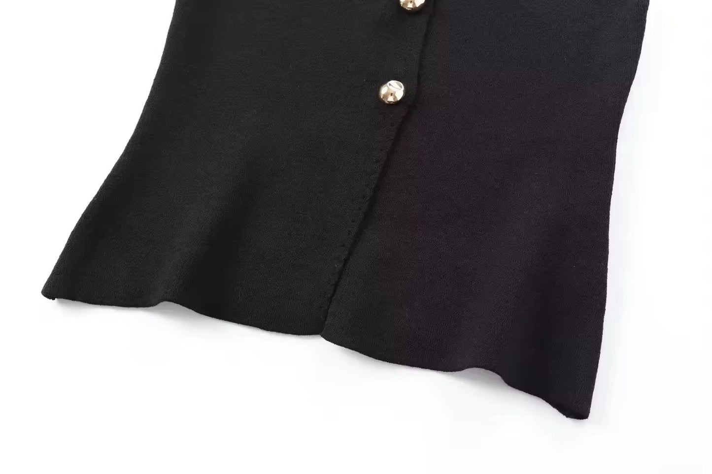 Top corto smaltato lavorato a maglia
