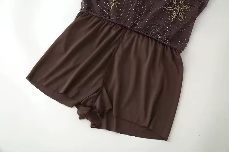 PANTALON BRODÉ À MOTIFS ÉTOILÉS