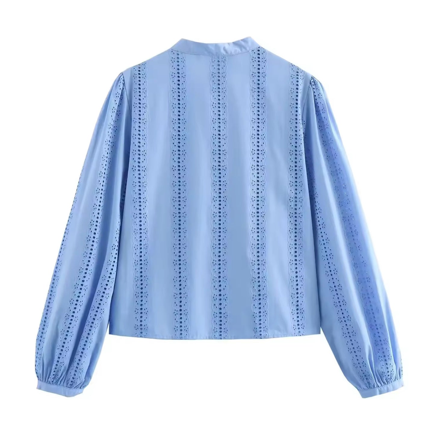 BLOUSE AJOURÉE À MANCHES LONGUES