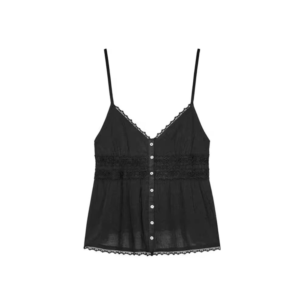 TOP DENTELLE BOUTONNÉ
